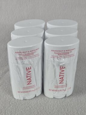 Native Grapefruit & Bergamot Natural Deodorant, 75g, Paraben-Free, Set of 6